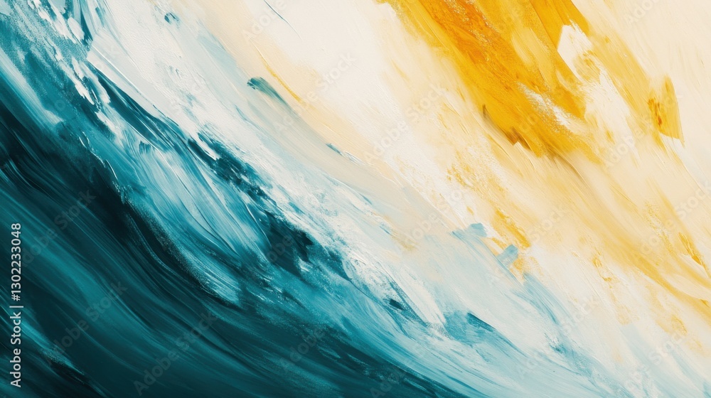 Aufkleber soft pencil strokes create a gradient from amber to teal in dynamic abstract art