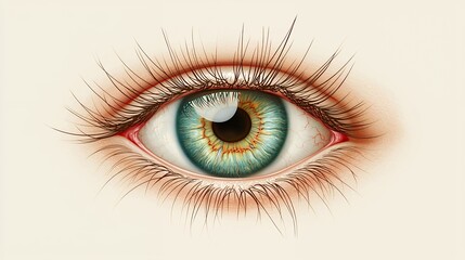 Detailed Teal Eye with Brown Lashes and Speckles