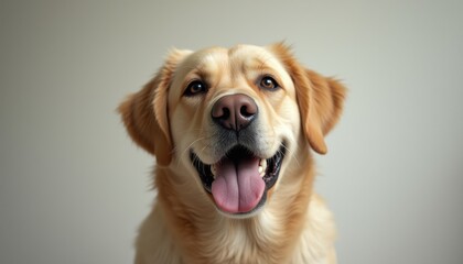 Joyful Labradoodle expressing happiness in a cozy indoor setting during the afternoon