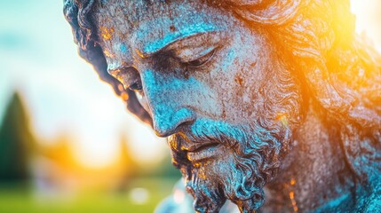 Savior of Mankind - Powerful Image of Jesus Christ with Outstretched Arms in a Moment of Divine Grace and Redemption