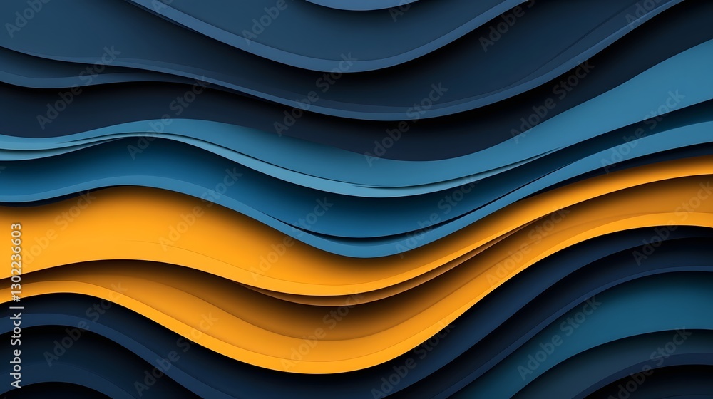 Poster futuristic layered paper cut design in metallic tones with copy space for 3d digital