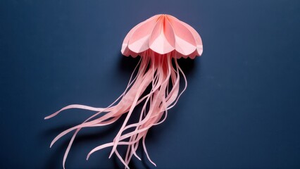  a beautifully crafted paper jellyfish showcasing intricate details and vibrant colors