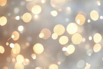 Fototapeta premium Light beige blurred background with bokeh lights, light gray, gold, and white color palette