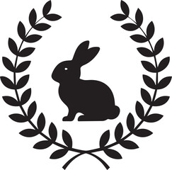 Happy Easter Typography with Bunny & Eggs Vector