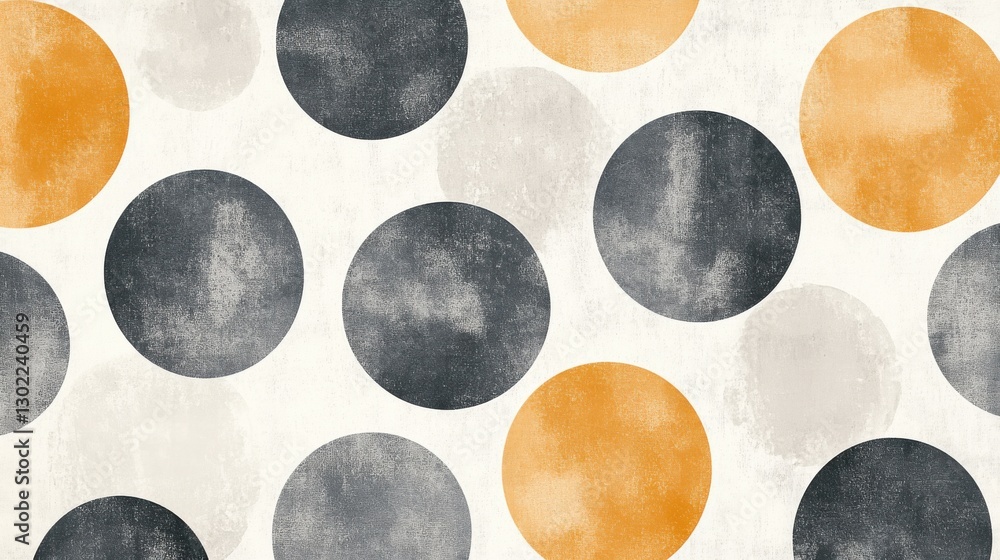 Poster elegant muted gray and warm orange dot pattern showcasing modern design elements in playful arrangem
