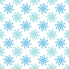 floral mandala motif ethnic classic seamless pattern in blue and white color for wallpaper and tile