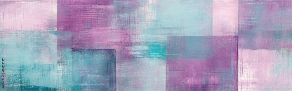 Poster Abstract pencil strokes create a muted grid pattern with a blend of pastel colors and textures for visual intrigue