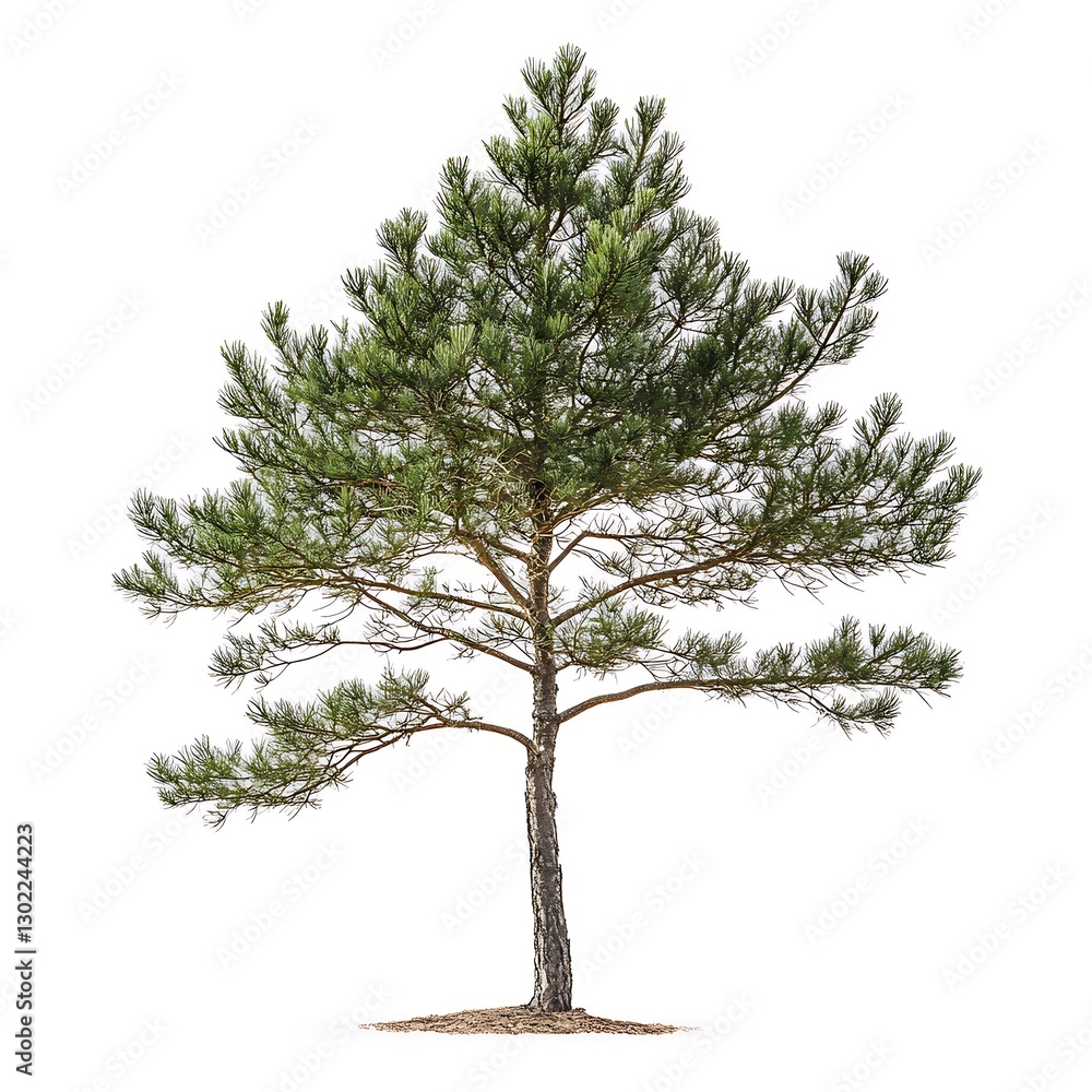 Poster a pine tree isolated on white background with clipping path