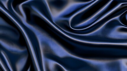 Fototapeta premium Captivating Midnight Blue Satin Fabric with Refined Smooth Surface