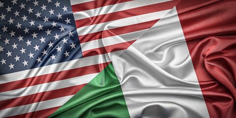 Intertwined Flags of The United States and Italy Representing Unity and Cultural Connection