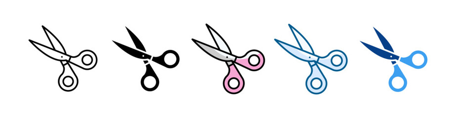 Scissors Icon Set Multiple Style Collection