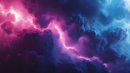 Ocean-deep navy blue transitioning into vivid fuchsia with luminous sunrise beams piercing through the clouds