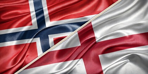 Fototapeta premium Silky Norwegian and Swedish Flags Seamlessly Merged in Harmony
