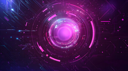 Obraz premium Abstract detailed futuristic shape on violet background.
