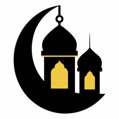 silhouette of mosque