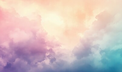 Abstract background with pastel colors, clouds and smoke, blurred and soft edges, watercolor-like texture, creating a dreamy atmosphere with golden hour lighting