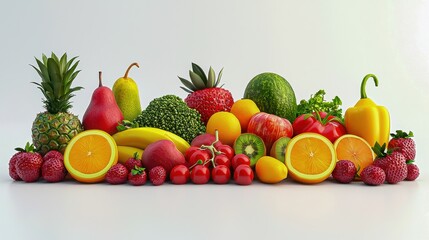 Collection of Different Fruits and Vegetables in Food