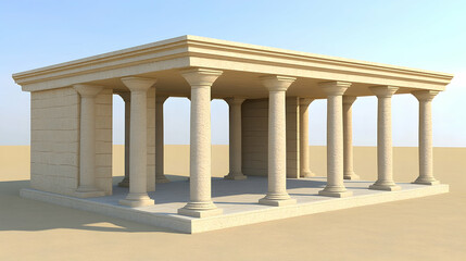 Fototapeta premium An architectural marvel with majestic pillars and sandstone structure