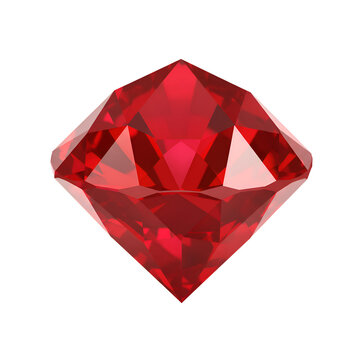 Brilliant Red Gemstone Diamond Cut Isolated Black Background ruby jewel shine bright luxury glossy