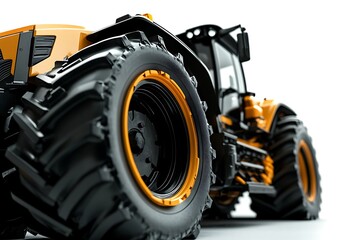 Obraz premium Old tractor isolated on a white background