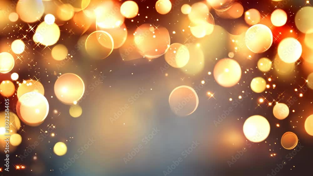 Poster a mesmerizing background of shimmering golden bokeh lights, creating a warm and festive atmosphere.