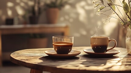 Obraz premium 17. A smooth gradient blending warm coffee brown and caramel for a rich and inviting atmosphere