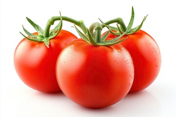 Fresh Ripe Red Tomatoes on a White Background, Perfect for Healthy Dishes and Salads. Generative AI