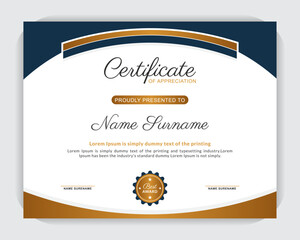 Obraz premium Modern diploma certificate award template design, Simple and clean certificate of achievement design, creative, modern, Simple certificate 