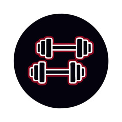 Fototapeta premium Dumbbells on black background