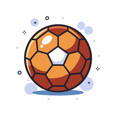 Fototapeta premium Orange soccer ball in a playful design with abstract background