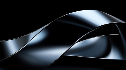 Abstract Metallic Ribbon, Dark Background