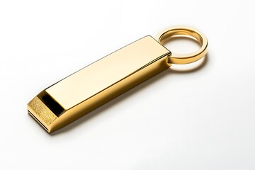 White USB flash drive isolated on white background.