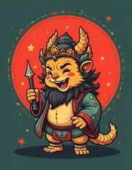 animal cartoon character in vector art style illustration