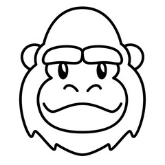 Gorilla head outline icon	
