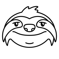 Sloth head outline. Climber animal	
