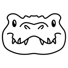 Crocodile outline icon. Predator illustration
