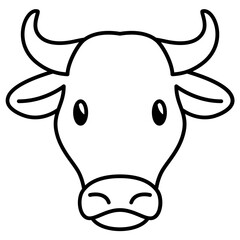 Bull head outline icon	