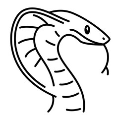 Cobra snake outline icon. Reptile illustration
