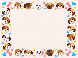 Fun and playful border for dogs pet-themed design cute illustrations colorful environment creative concept