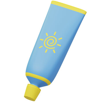 Sunscreen Lotion 3D Illustration