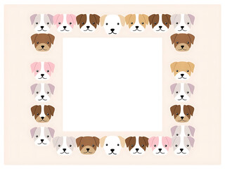 Dog-themed decorative border for dogs pet friendly home digital art warm colors aesthetic design concept
