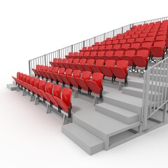 3d render Bleachers design element. Furniture