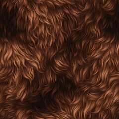 Fototapeta premium Soft and wavy texture of brown fur creates a warm and inviting atmosphere in close-up view