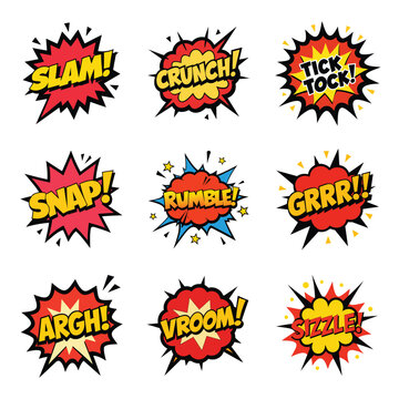 set of comic speech bubbles
