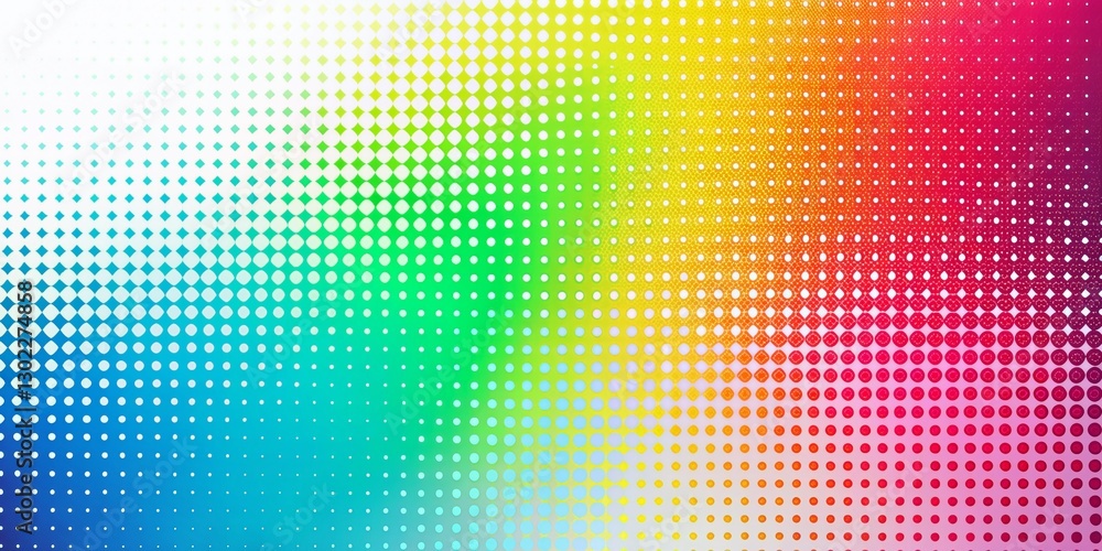 Poster abstract halftone gradient pattern: three-color design, modern artwork, white background