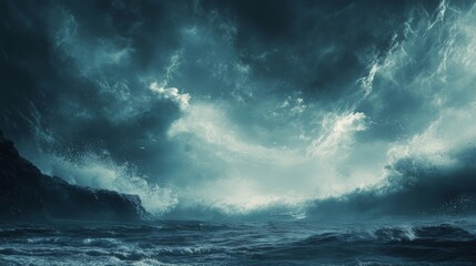 Fototapeta premium Oceanic Storm: A Dramatic Seascape