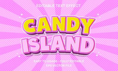 Candy island text effect, vintage cartoon text style