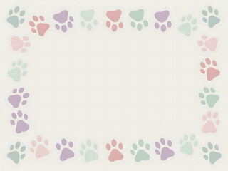 Creating a charming border for dogs with colorful paw prints cozy home digital art playful fun concept