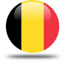 Fototapeta premium belgium flag -- 3D Circular Icon, High-Resolution PNG National Symbol for Web and Print 