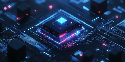 Sleek Modern 3D Icon Design with Glowing Elements and Technology Aesthetic